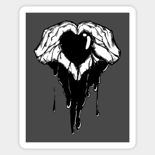 Heart Hands With Dripping Black Ink Magnet